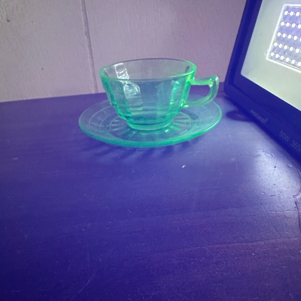 Uranium tea cup and saucer